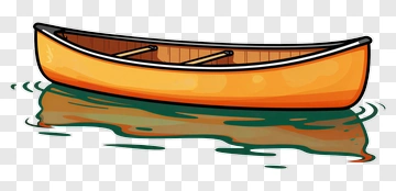Orange Canoe On Water PNG