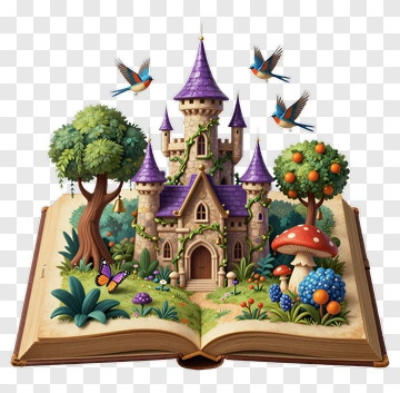 Fantasy Castle In An Open Storybook PNG