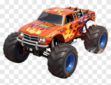 Monster Truck With Flames Design PNG