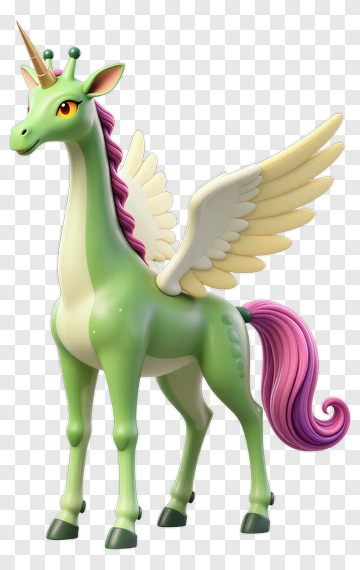 Cartoon Unicorn With Wings PNG