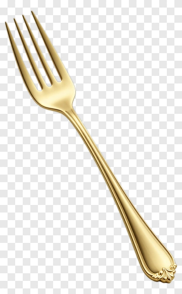 Gold Fork PNG