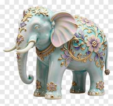 Decorative Elephant Figurine PNG