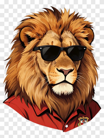 Cool Lion Wearing Sunglasses PNG