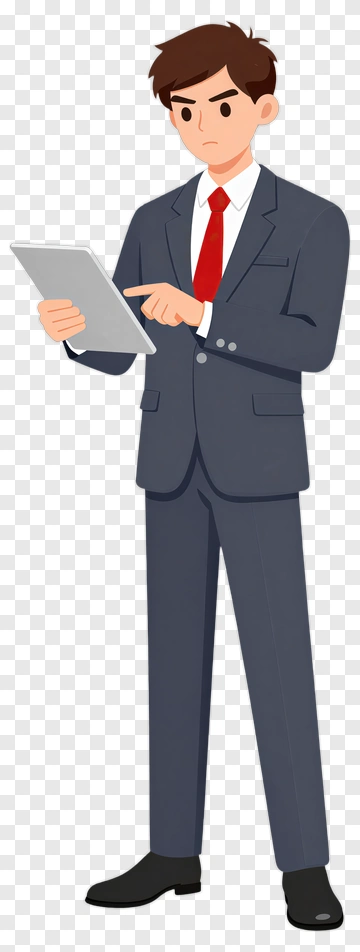 Businessman Using A Tablet PNG