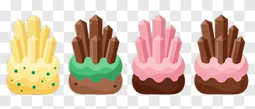 Colorful Ice Cream Cones With Chocolate Sticks PNG