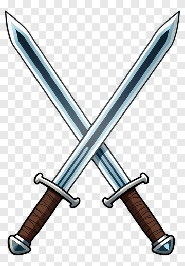 Crossed Cartoon Swords PNG