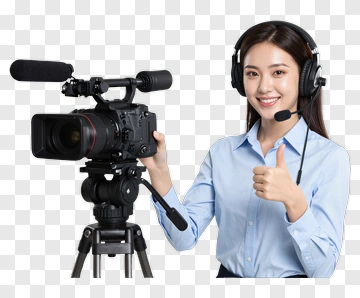 Woman Operating A Video Camera PNG
