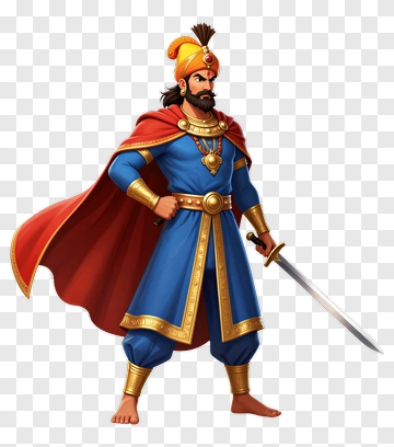 3D Warrior Holding A Sword PNG