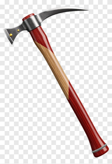 Red Hammer With Wooden Handle PNG