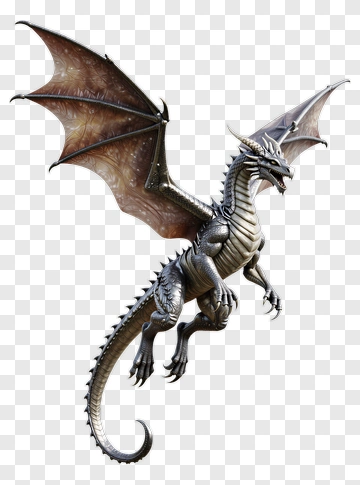 3D Dragon With Wings PNG