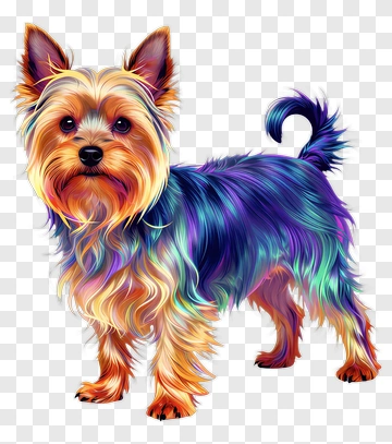 Colorful Yorkshire Terrier PNG