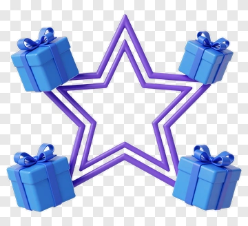 Blue Gift Boxes Arranged In A Star Shape PNG