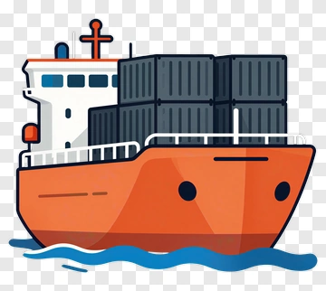 Cargo Ship With Containers PNG