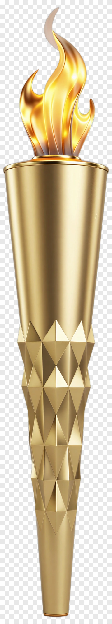 Golden Torch With Flames PNG