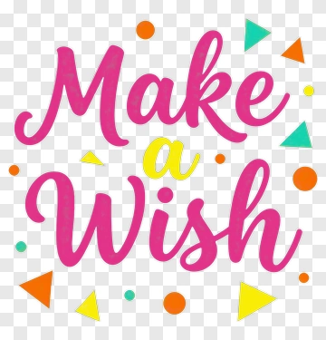 Make A Wish Text Design PNG