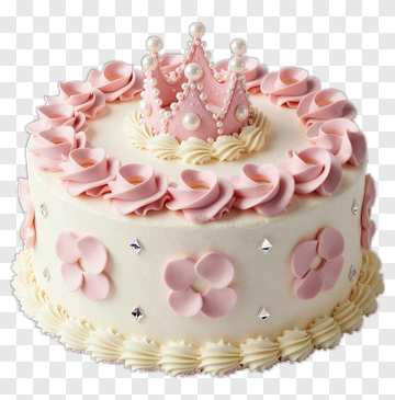 Pink Crown Birthday Cake PNG