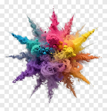 Colorful Explosion Of Powder And Smoke PNG