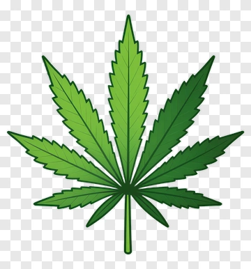 Green Cannabis Leaf PNG
