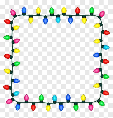 Colorful Christmas Light Frame PNG