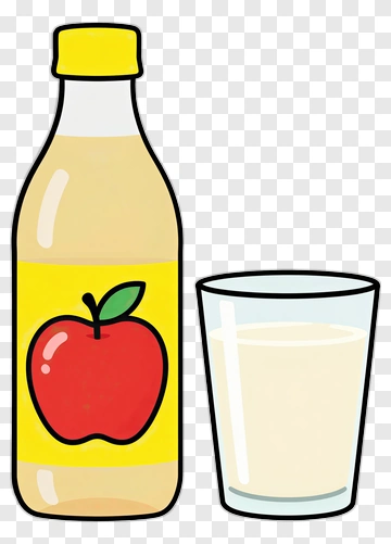 Cartoon Apple Juice Bottle And Glass PNG