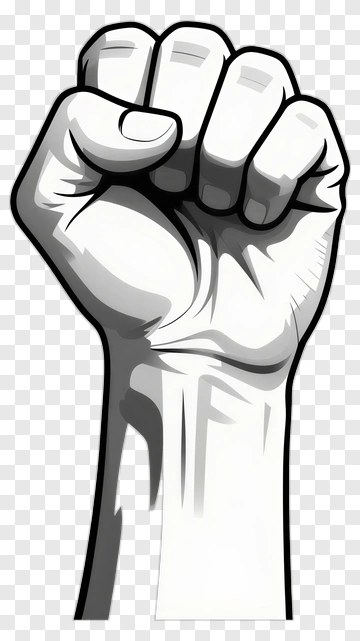 Raised Fist Symbolizing Strength PNG