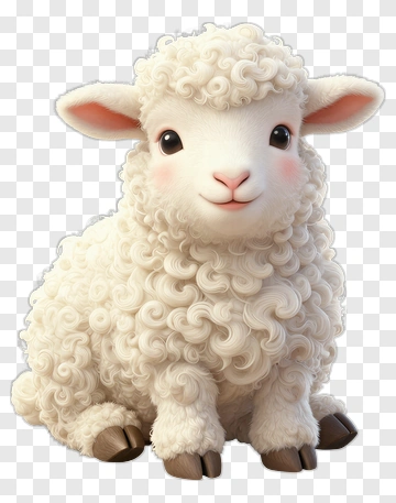 Cute Cartoon Sheep PNG