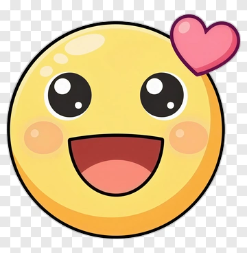 Happy Smiley Face With Heart PNG