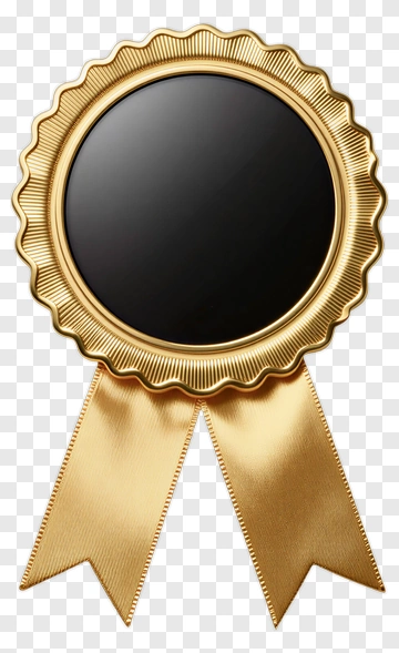 Gold Award Ribbon With Blank Center PNG