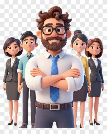Business Team Standing Together PNG