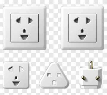 Various Electrical Power Outlets And Plugs PNG