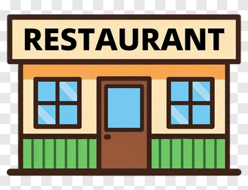 Restaurant Building Illustration PNG