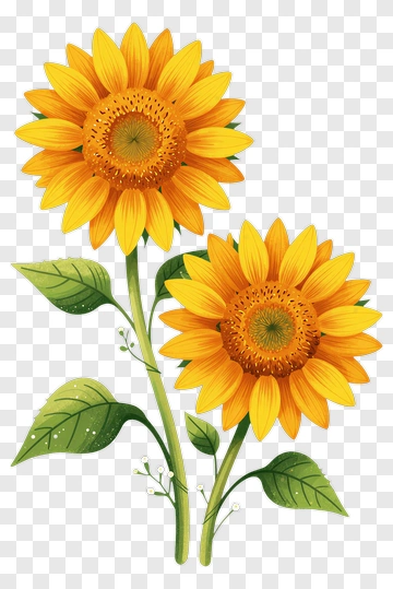 Bright Sunflower Bouquet PNG