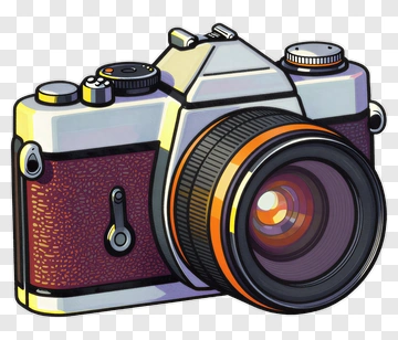 Cartoon Camera With Lens PNG