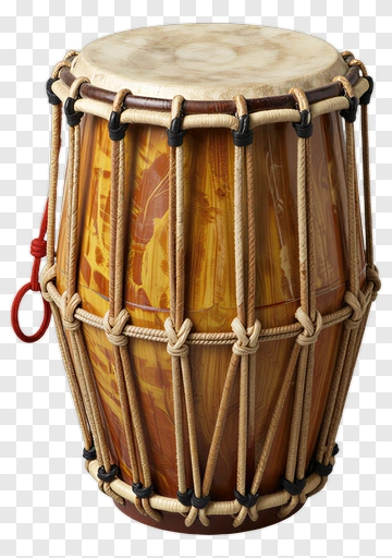 Wooden Drum With Twisted Rope Design PNG