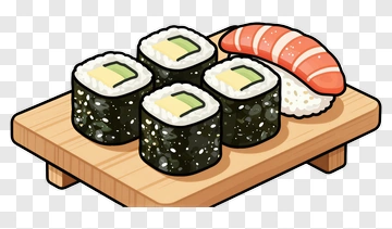 Sushi Platter With Maki And Nigiri PNG