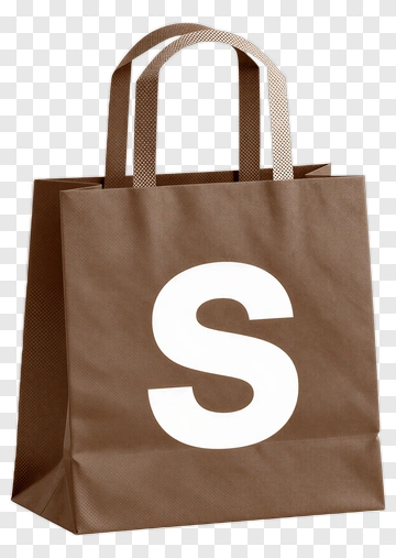 Brown Paper Bag With Letter S PNG