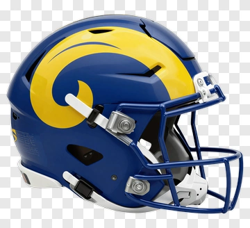 Football Helmet With Blue And Yellow Design PNG