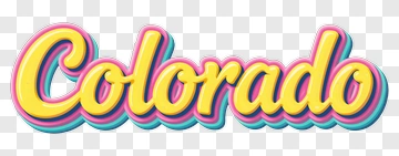Colorful Colorado Text Design PNG