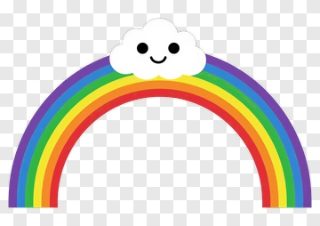 Cartoon Rainbow With Smiling Cloud PNG