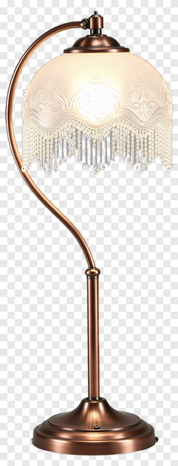Vintage Table Lamp With Decorative Shade PNG