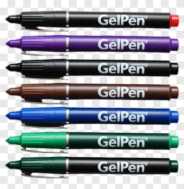 Gel Pen Set With Various Colors PNG