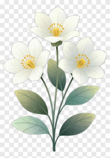 White Floral Arrangement With Three Flowers PNG