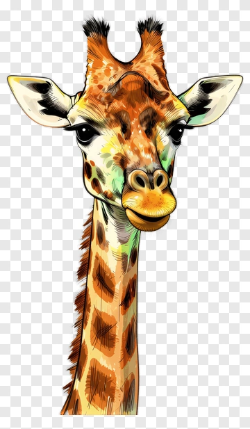 Cartoon Giraffe Head PNG