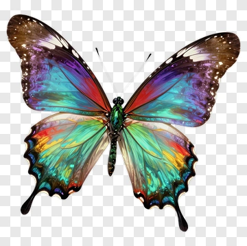 Colorful Butterfly With Vibrant Wings PNG