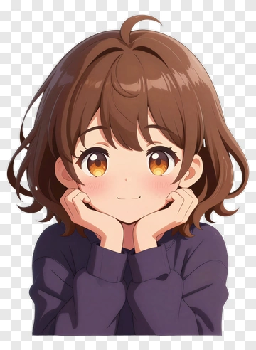 Smiling Girl With Brown Hair PNG