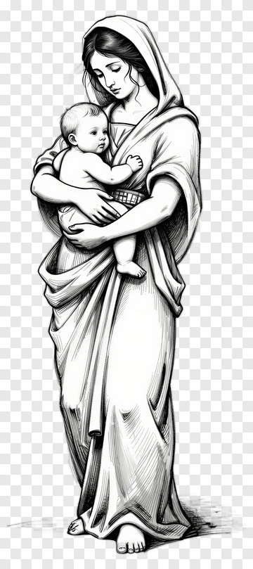Mother Holding Baby PNG