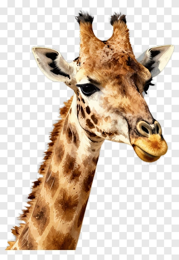 Realistic Giraffe Head Portrait PNG