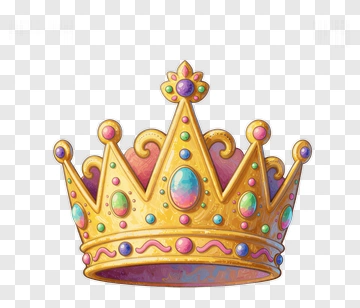 Colorful Crown With Jewels PNG