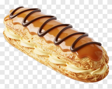 Delicious Eclair With Chocolate Drizzle PNG