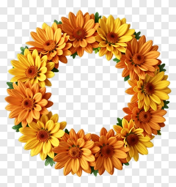 Colorful Flower Wreath PNG